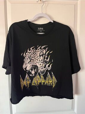 Bravado Black Tee with Yellow-Accented Leopard Graphic